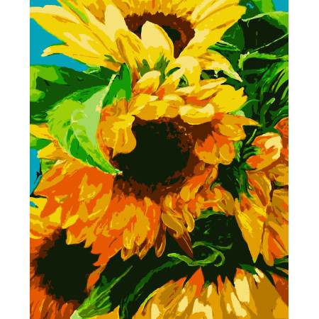 Картина за номерами Яскраві соняхи (PNX2012) 50*60 см.  