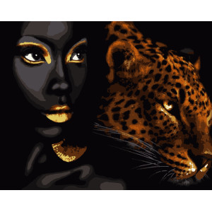 Картина по номерам Африканская жемчужина (с золотой краской) (PNX6070) 50*60 см. 