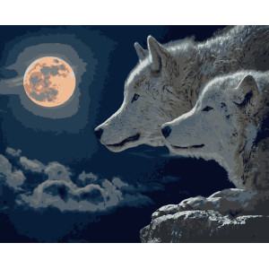 Картина за номерами Пара вовків (PNХ4040) 50*60 см. 