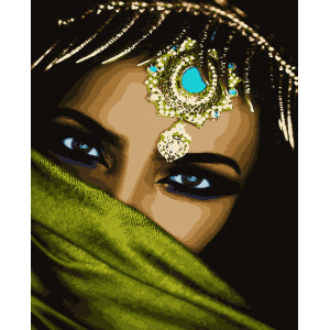 Картина за номерами Східна красуня з золотою фарбою (PN7688) 40*50 см. 
