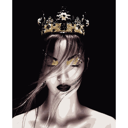 Картина за номерами Принцеса Азії (з золотою фарбою) (PNX3600) 50*60 см.