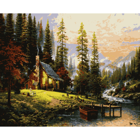 Картина за номерами Затишний будинок Томас Кінкейд (PN8201) 40*50 см.