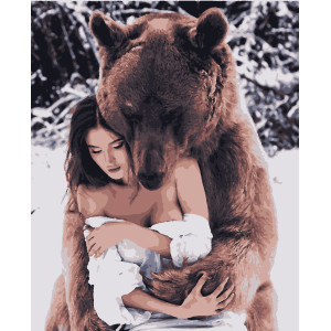 Картина за номерами Дівчина та ведмідь (PN6803) 40*50 см. 