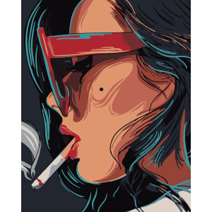 Картина по номерам Девушка с сигаретой (PNX0444) 50*60 см. 