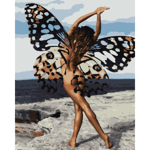 Картина по номерам Девушка-бабочка (PNX9614) 50*60 см.  