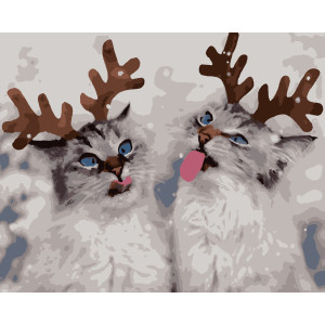 Картина за номерами Коти пустуни (PNX4301) 50*60 см. 