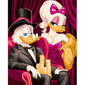 Картина по номерам Скрудж с дамой (PNX2017) 50*60 см. 