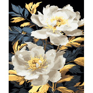 Картина за номерами Розкішні півонії (з золотими фарбами) (PNX1871) 50*60 см. 