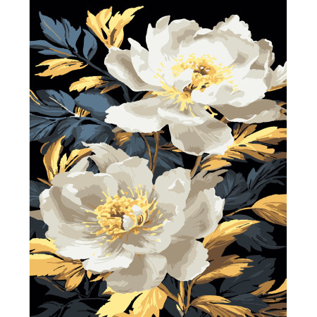 Картина за номерами Розкішні півонії (з золотими фарбами) (PNX1871) 50*60 см. 