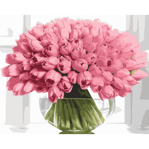 Картина за номерами Букет тюльпанів (PNX1964) 50*60 см.