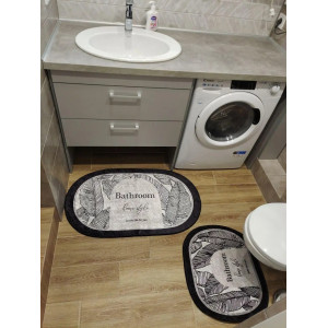 Набор для ванной комнаты Home style, набор из двух ковриков 100х60 и 60х50 см 