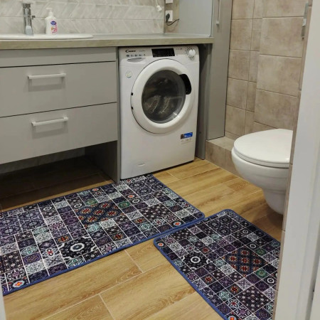  Набір для ванної кімнати Pattern squares, набір з двох килимків 100х60 та 60х50 см