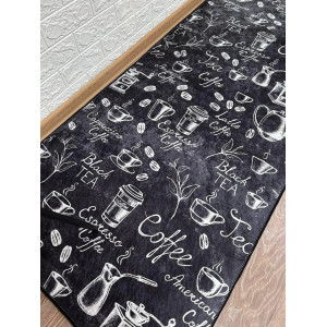  Килимок для кухні Cups on black в різних розмірах. Photo 3